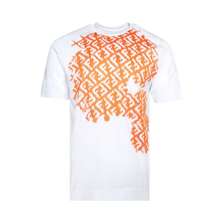 Fendi FF Embroidered T-Shirt 'Natural/Papaya Orange'
