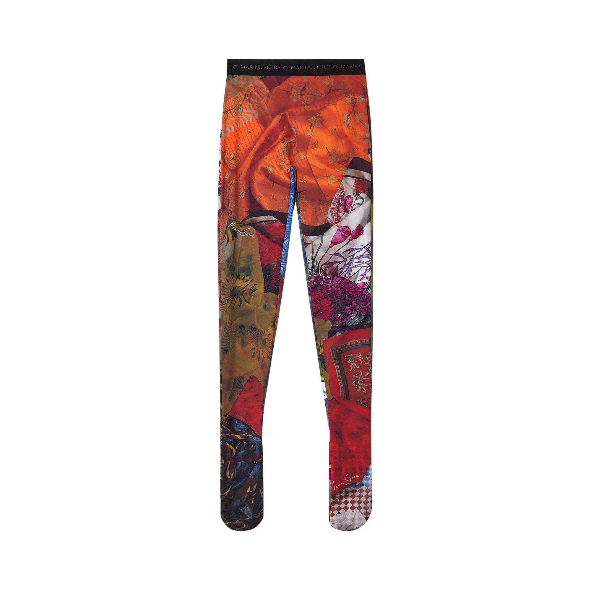 【関税込み】Marine Serre マルチカラー Scarves トラウザーズ Buy Marine Serre Scarves Print Recycled Second Skin Tights