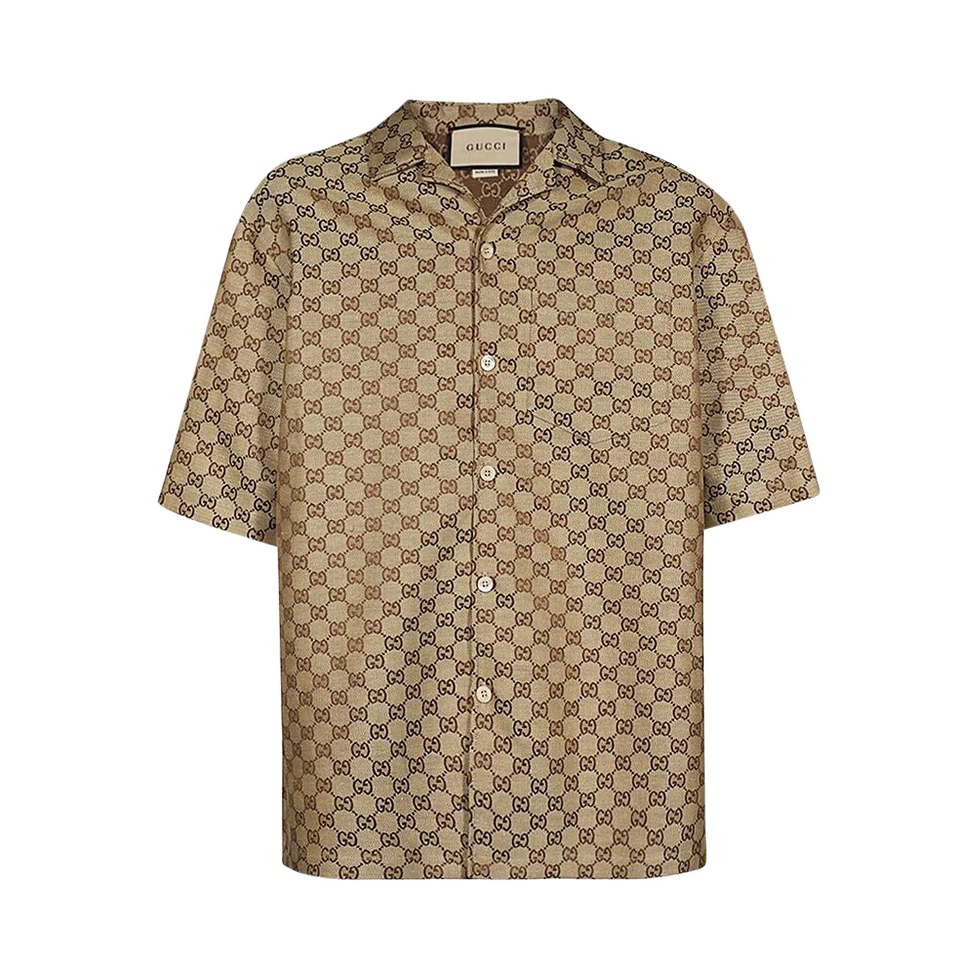 Buy Gucci GG Linen Shirt 'Camel/Ebony' - 742707 ZAM7G 2580 | GOAT