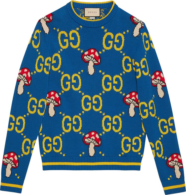Buy Gucci GG Wool Sweater 'Bluette/Multicolor' - 742907 XKDD9 4370 | GOAT