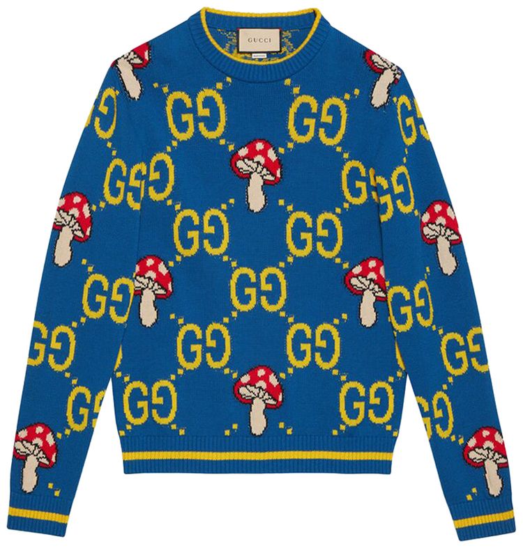 Gucci GG Wool Sweater BluetteMulticolor