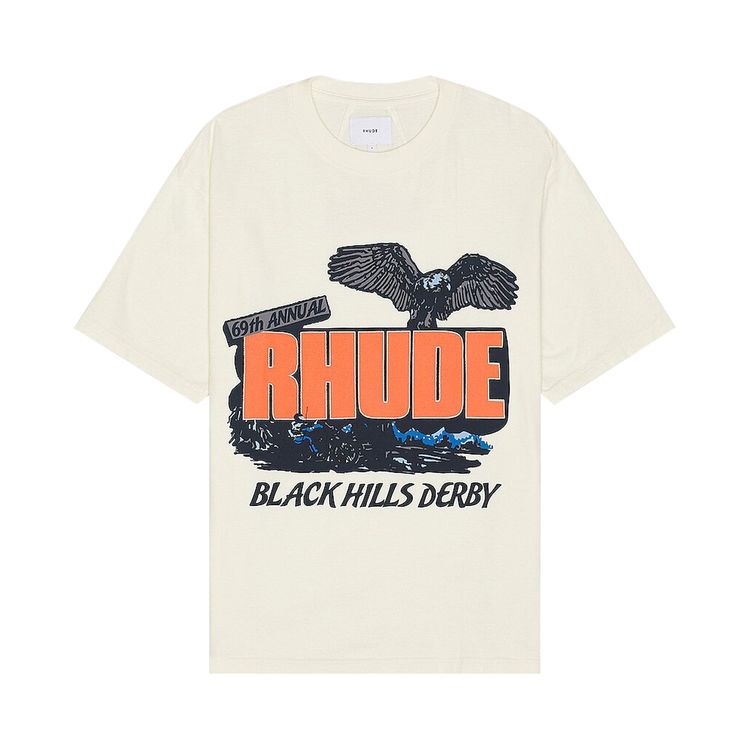 Rhude Black Hills Rally Tee Vintage White