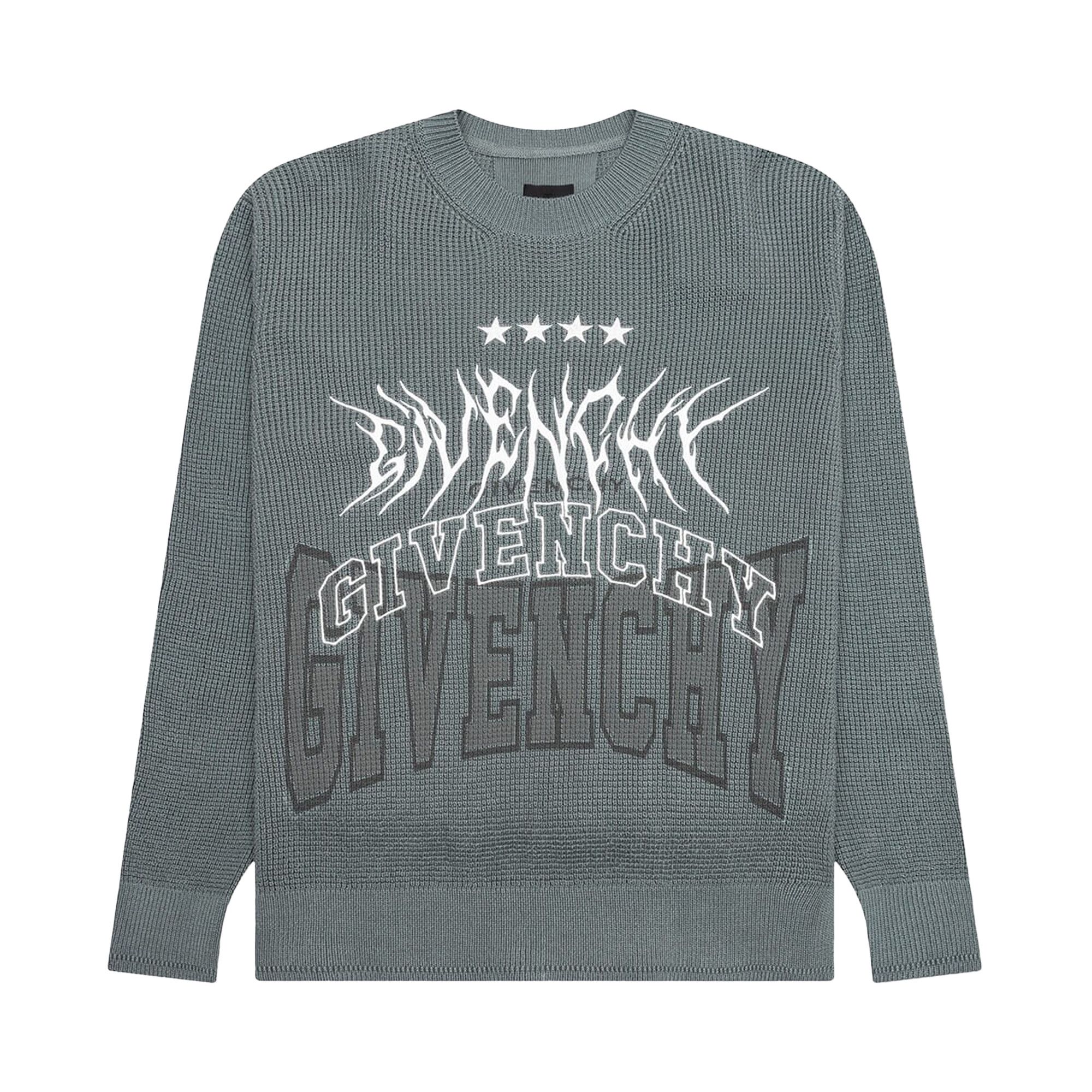 Buy Givenchy Embroidered Metal Logo Crewneck Titanium