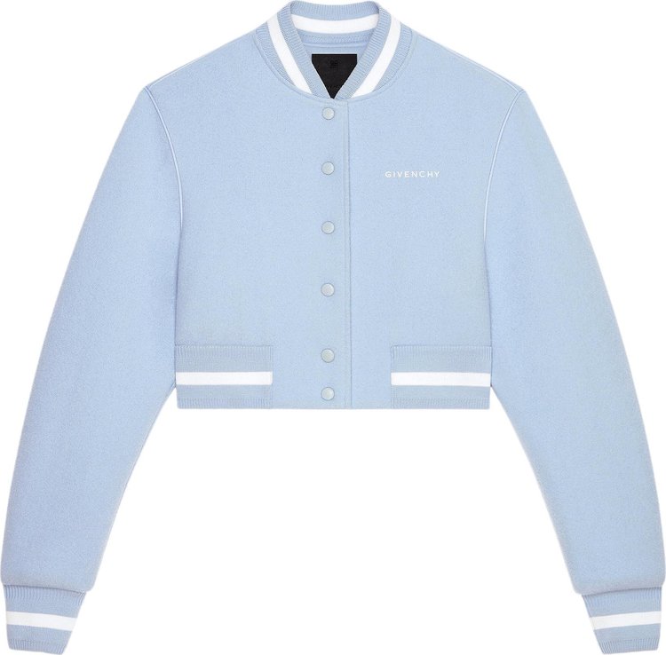 Givenchy 4G Stars Cropped Varsity Jacket 'Light Blue'