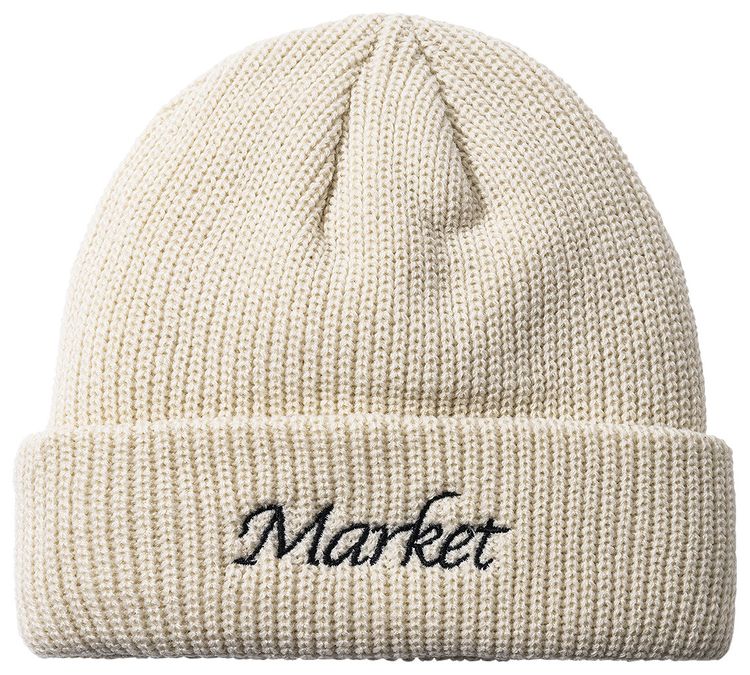 Market Smiley Upside Down Beanie Ecru