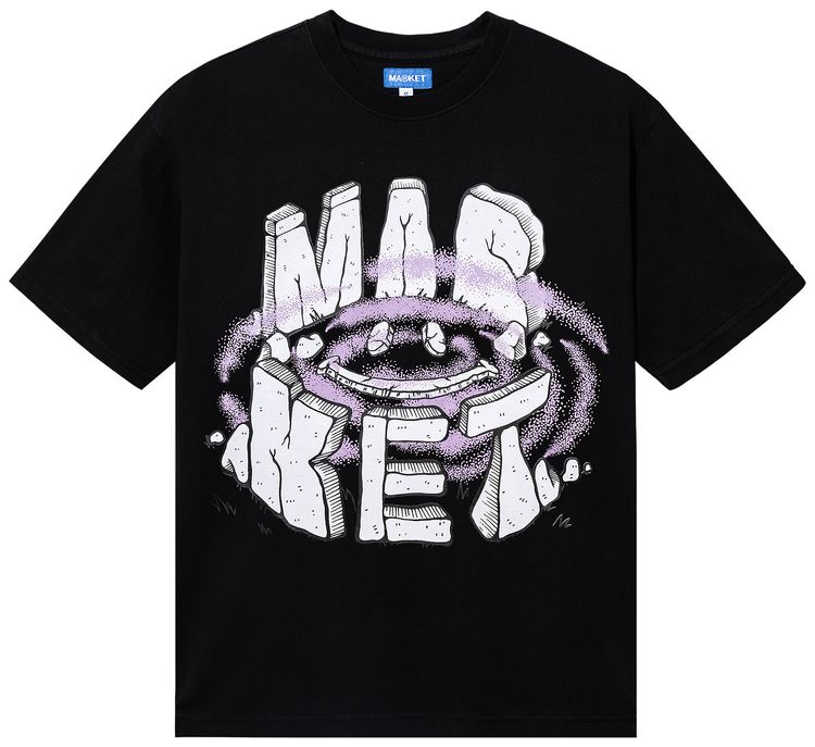 Market Smiley Portal T Shirt Washed Black
