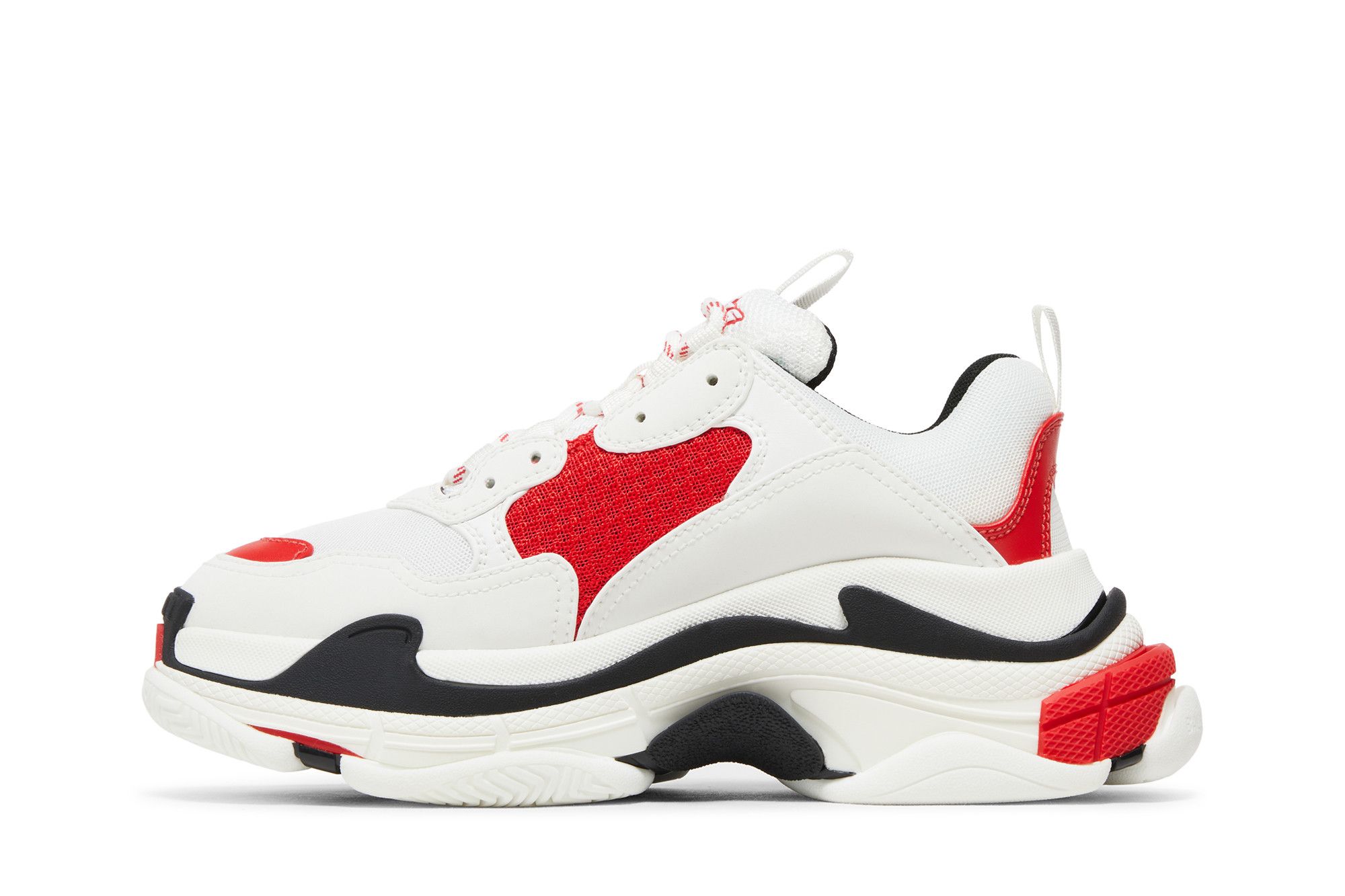 Size 6.0 Balenciaga Wmns Triple S Sneaker White Red Black
