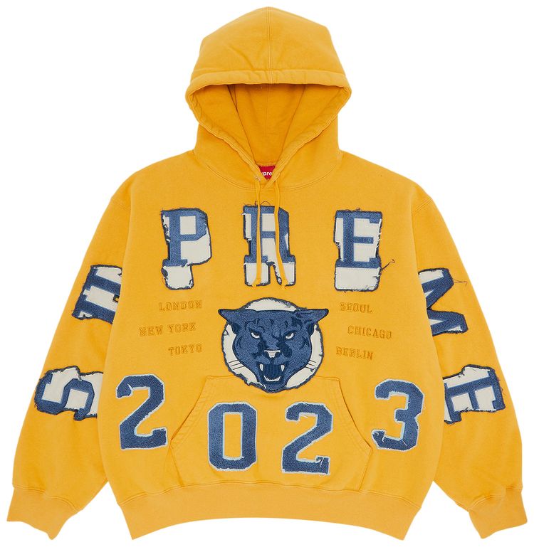 Supreme Washed Panther Hooded Sweatshirt Dusty Gold