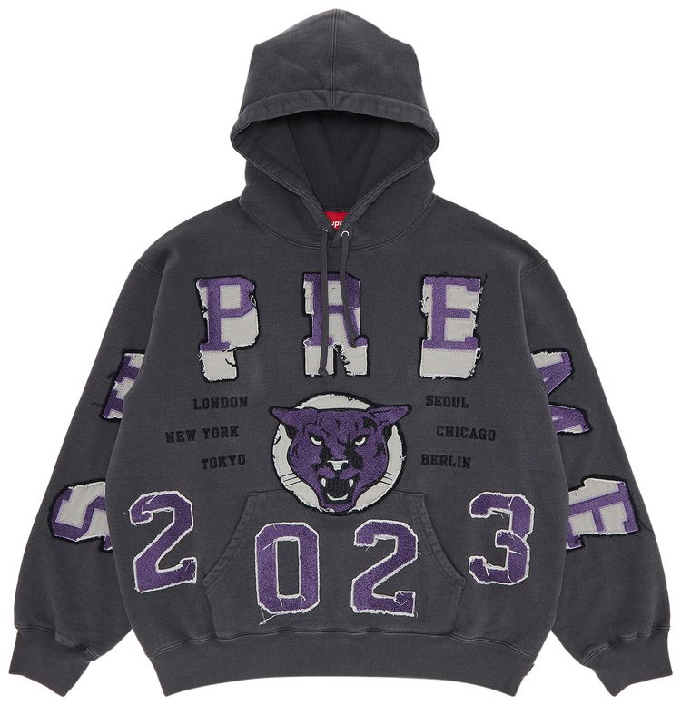 Supreme Washed Panther Hooded Sweatshirt Black