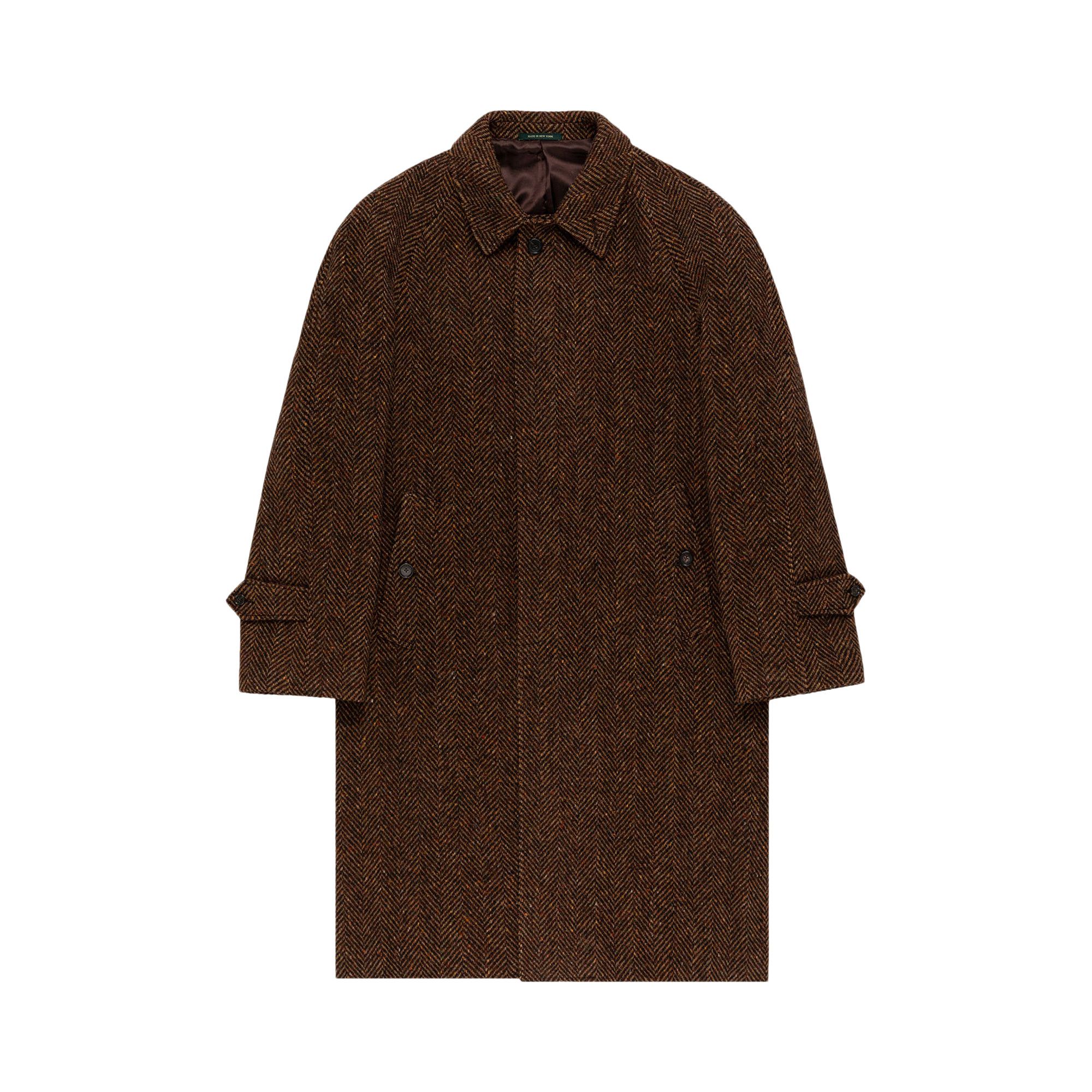 Buy Aimé Leon Dore Wool Topcoat 'Brown Herringbone