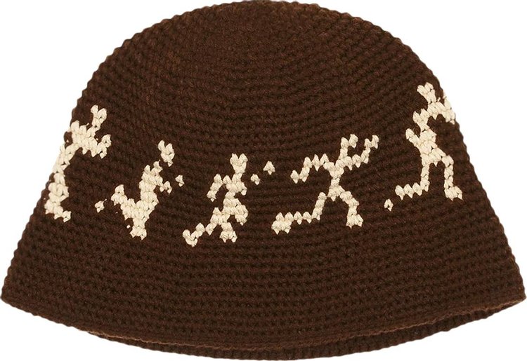 KidSuper Running Guys Crochet Hat 'Brown'