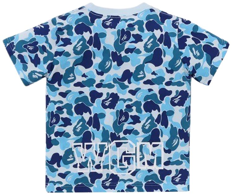 BAPE Kids ABC Camo Shark Tee Blue