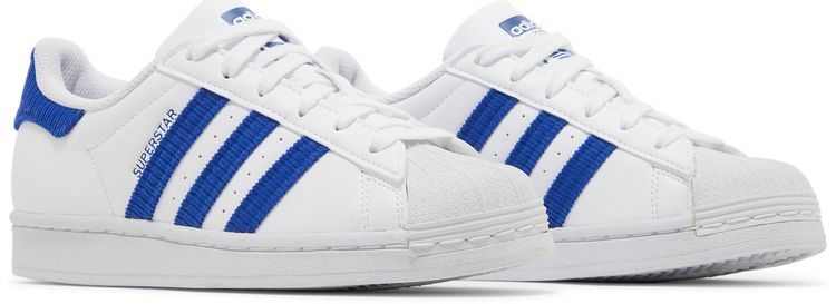 Adidas Superstar J White Royal Blue