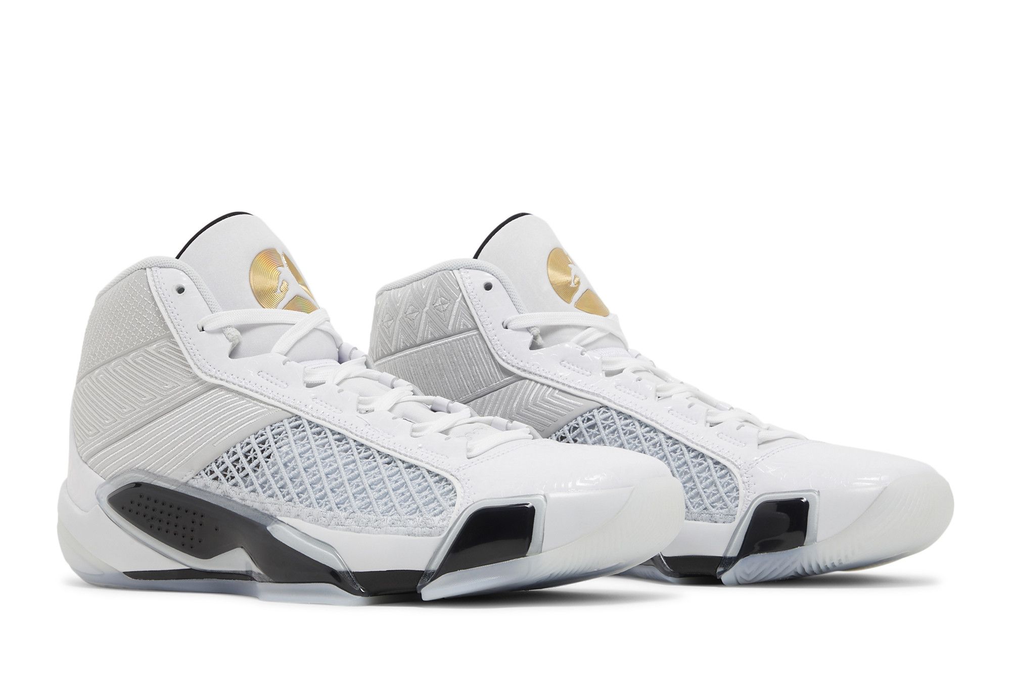 Air Jordan 38 FIBA White Metallic Gold Grey Clear Sole