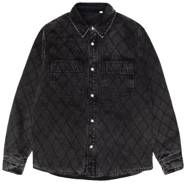 Buy Stussy Quilted Denim Shirt 'Black' 1110305 BLAC GOAT