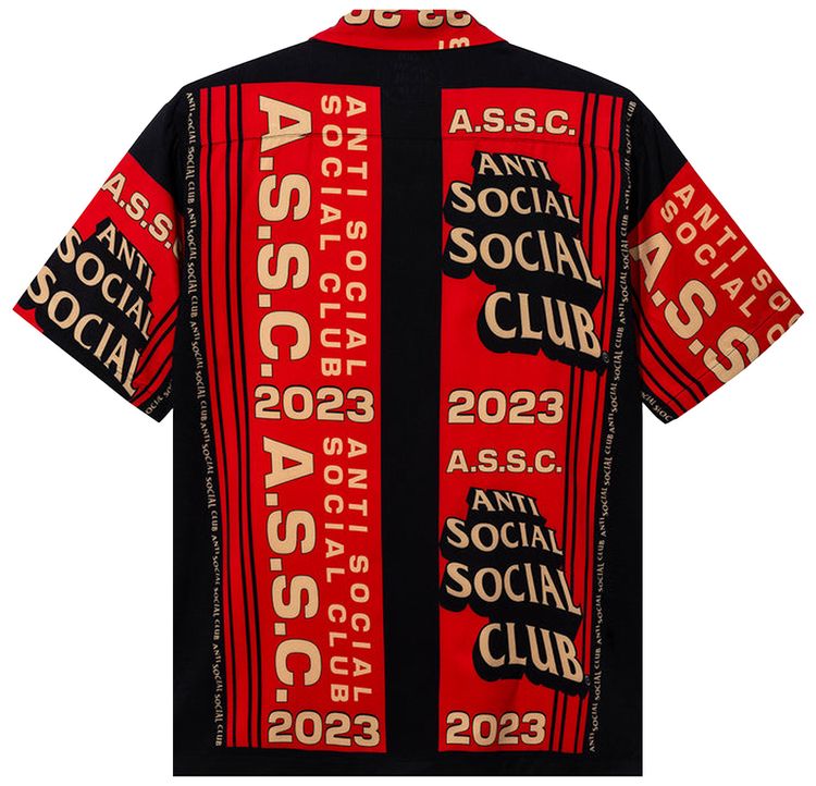 Anti Social Social Club Pack Your Things Button Up BlackRed