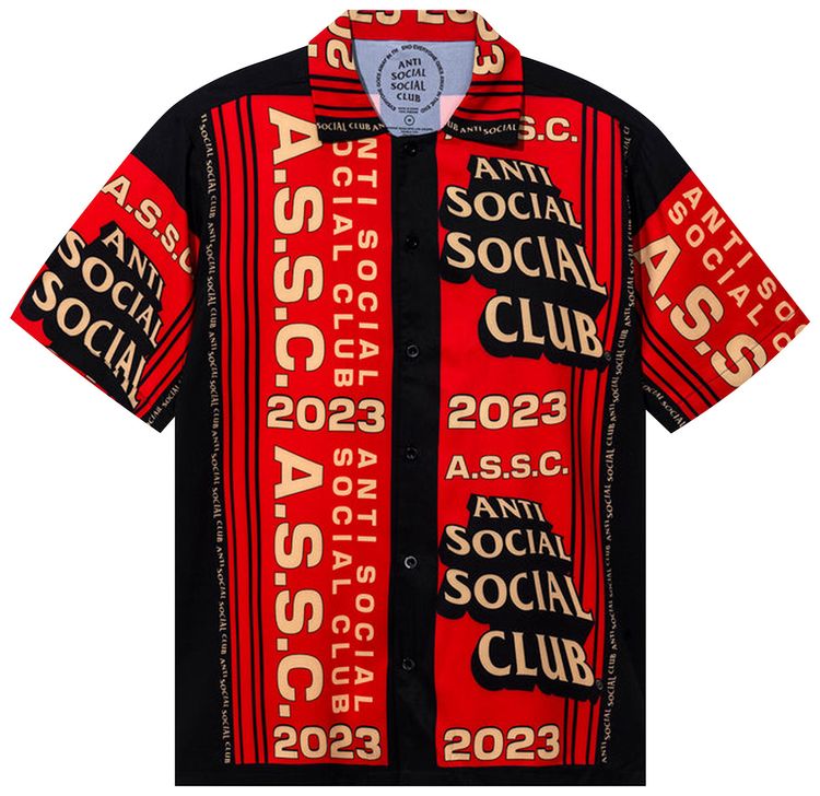 Anti Social Social Club Pack Your Things Button Up BlackRed