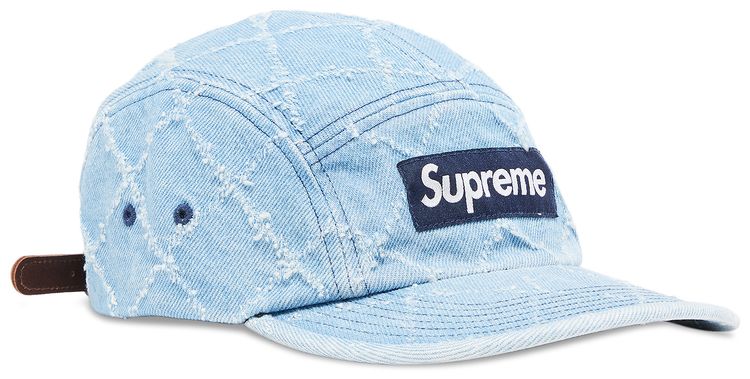 Supreme Punched Denim Camp Cap Washed Indigo