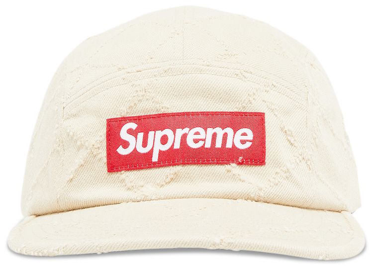 Supreme Punched Denim Camp Cap Dyed Beige
