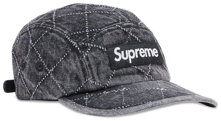 Supreme Punched Denim Camp Cap Black