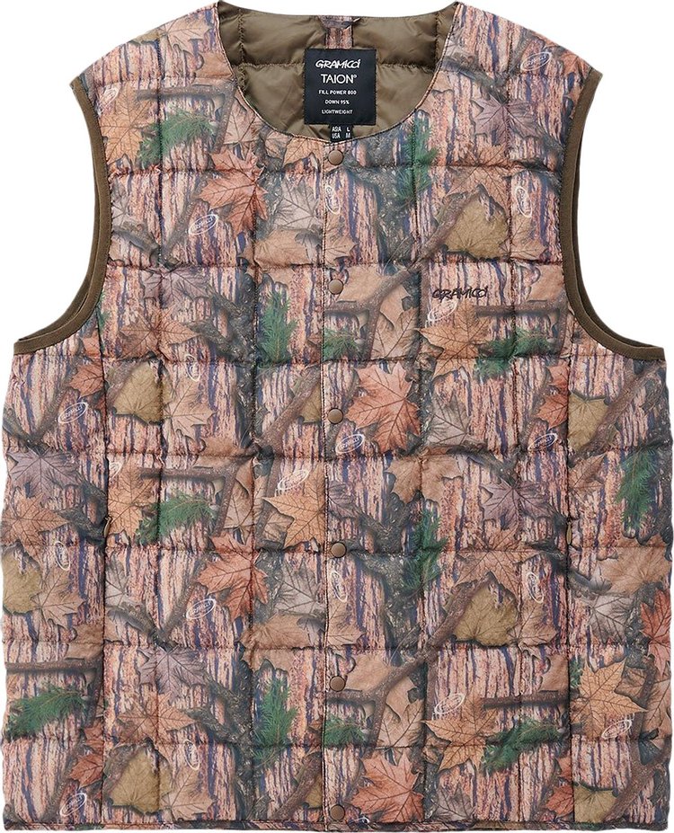 Gramicci x TAION Inner Down Vest Leaf Camo