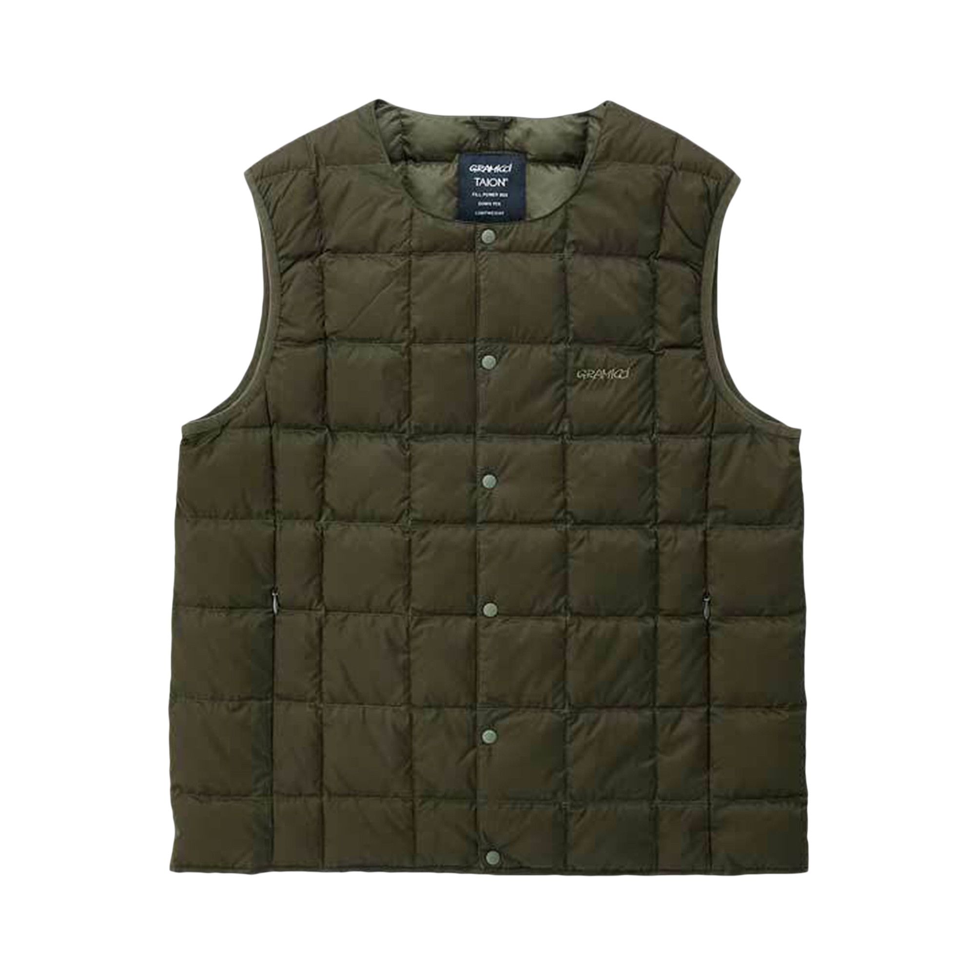 web限定セール Buy Gramicci x TAION Inner Down Vest 'Deep Olive' - G3FU 女性用