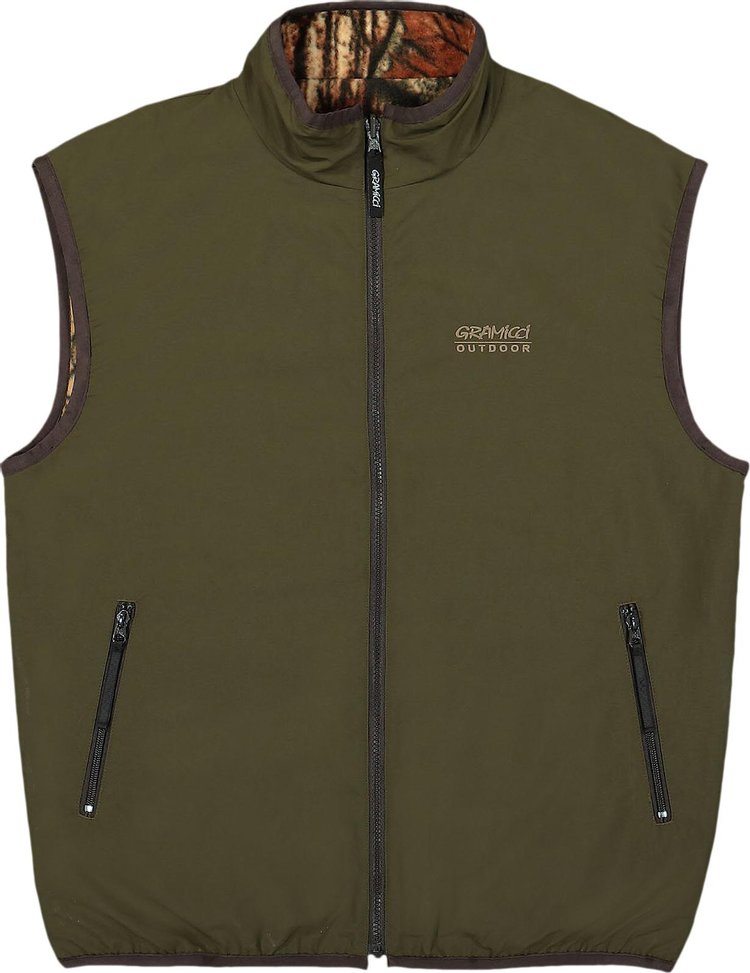 Gramicci Reversible Fleece Vest Leaf Camo