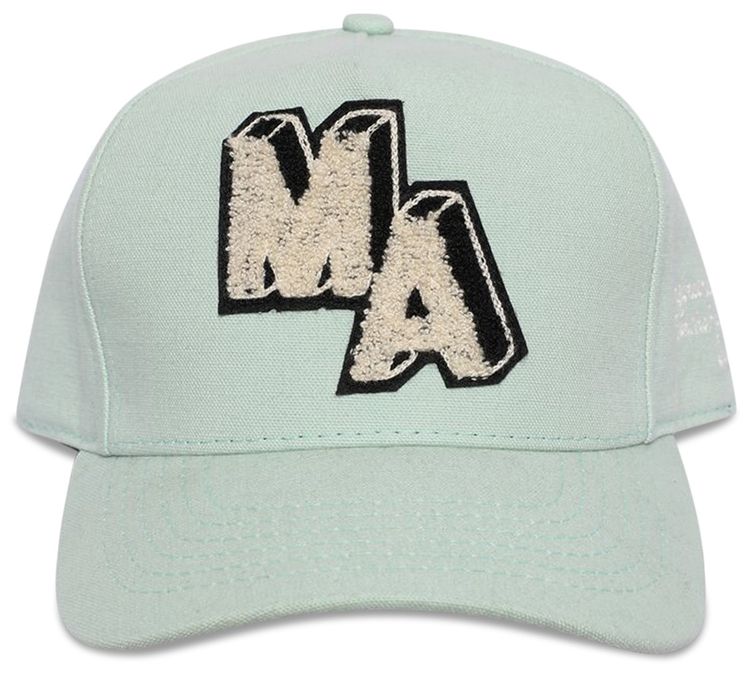 Amiri Chenille MA Patch Canvas Hat Frosty Green