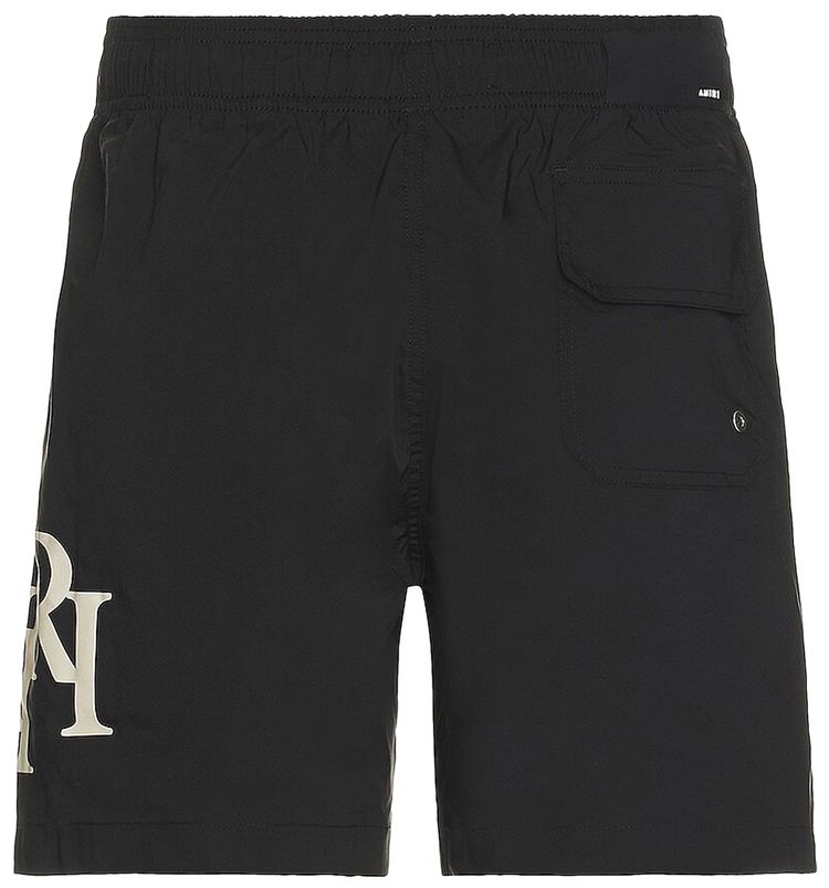 Amiri Staggered Swim Trunk Black