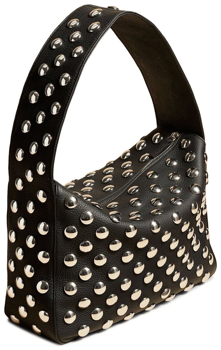 Khaite Elena Shoulder Bag With Silver Studs Black