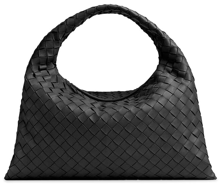 Bottega Veneta Medium Hobo Intrecciato Shoulder Bag Black