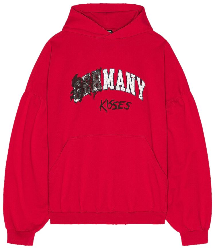 Balenciaga Round Hoodie Faded Red