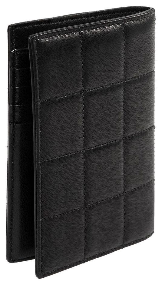 Saint Laurent Quilted Passport Case Black