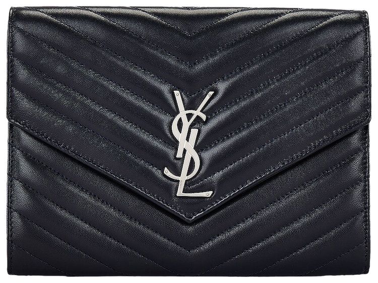 Saint Laurent Cassandre Flap Pouch Dark Blue