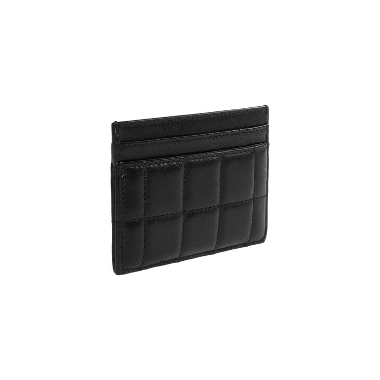 Saint Laurent Paris Quilted Card Case Black