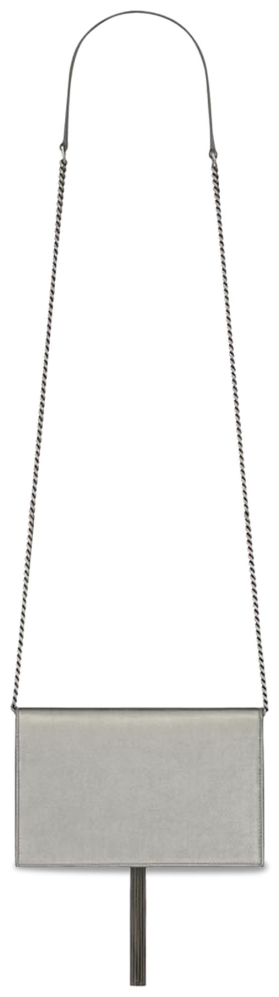 Saint Laurent Kate Chain Wallet Silver CoalBlack