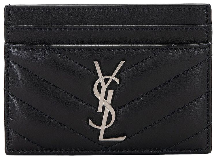 Saint Laurent Cassandre Credit Card Case Steel Blue