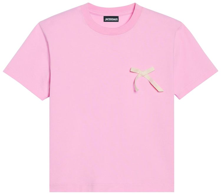 Jacquemus Le T Shirt Noeud Pink