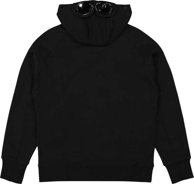 CP Company Diagonal Raised Fleece Explorer Goggle Hoodie Black