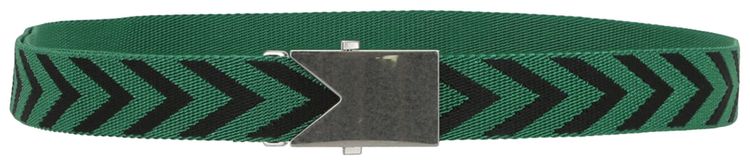 Bottega Veneta Chevron Buckle Belt GreenBlack