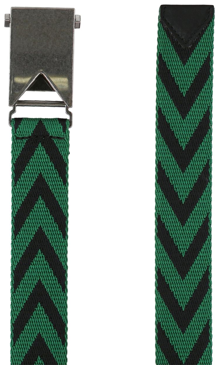 Bottega Veneta Chevron Buckle Belt GreenBlack