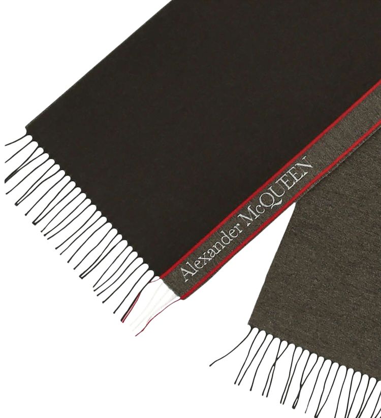 Alexander McQueen Selvedge Wool Scarf Green