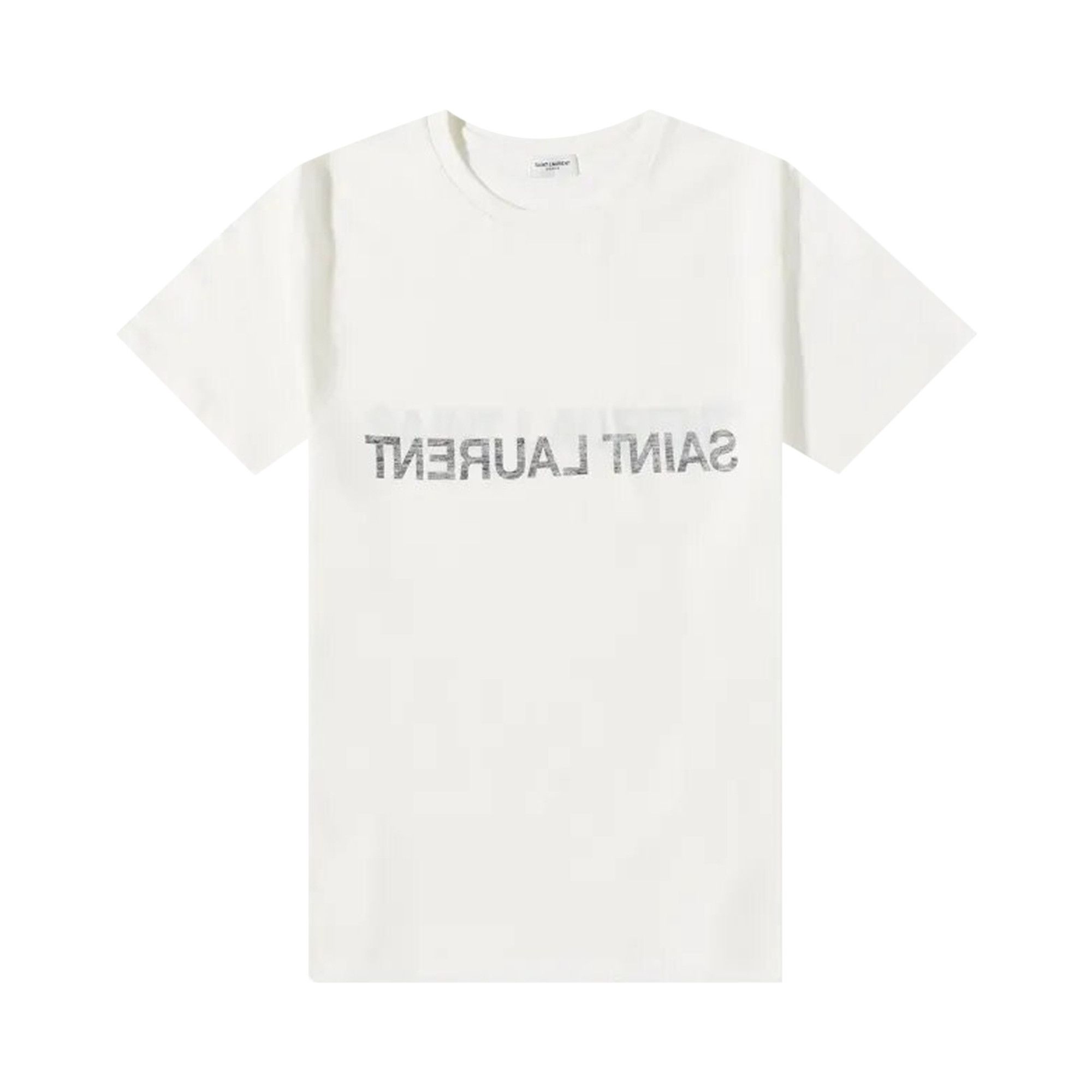 Buy Saint Laurent Reverse Logo Print T Shirt Natural Black 663278 Y37AW 9744 GOAT CA