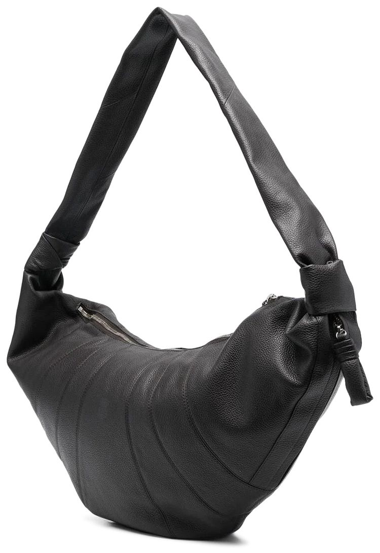 Lemaire Leather Large Croissant Bag Dark Chocolate