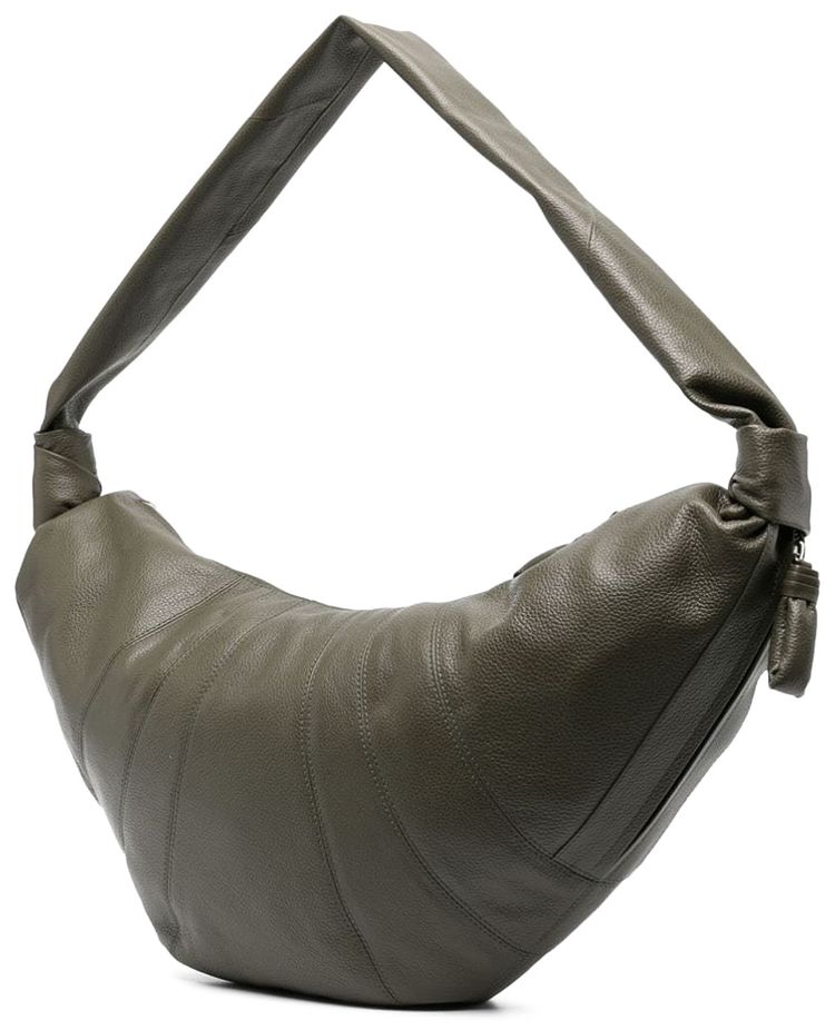 Lemaire Leather Large Croissant Bag Dark Moss