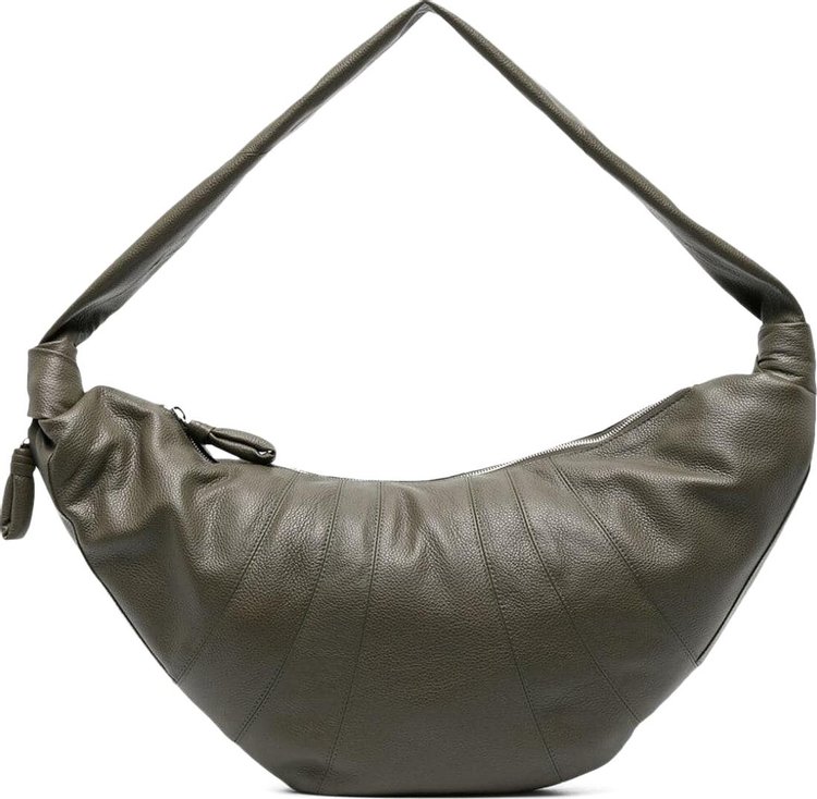 Lemaire Leather Large Croissant Bag 'Dark Moss'