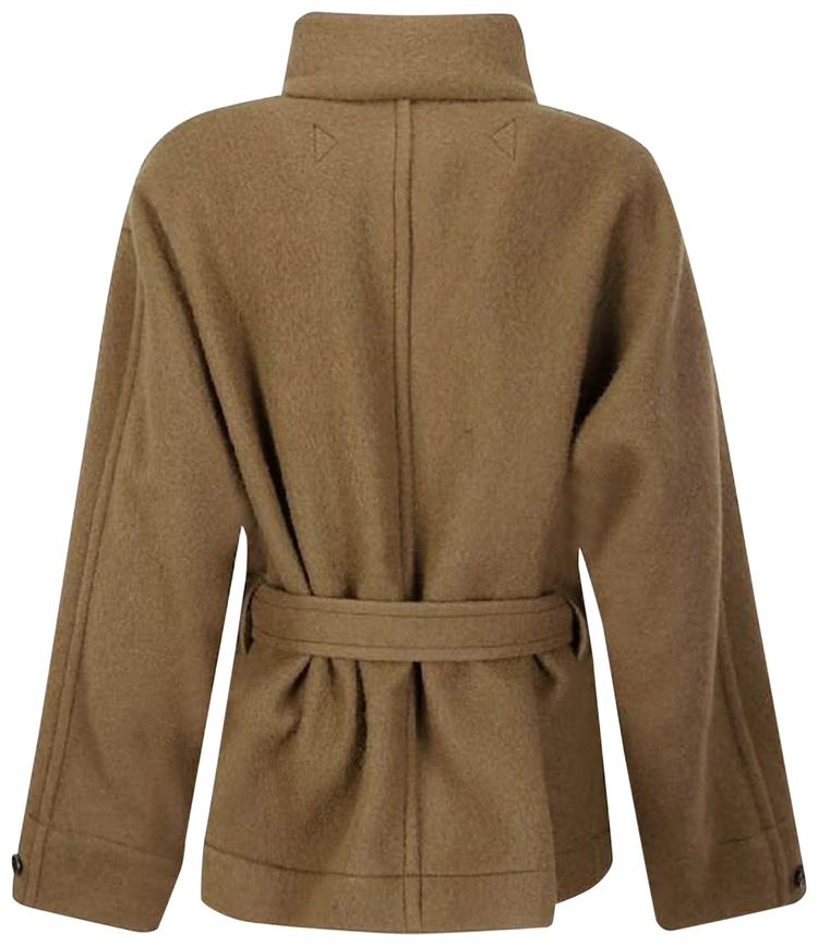 Lemaire Short Bathrobe Duffle Coat Olive Brown