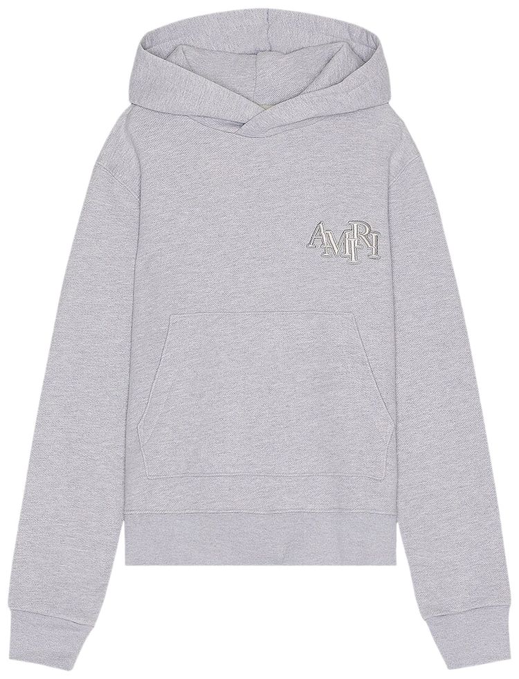 Amiri Staggered Hoodie Heather Grey