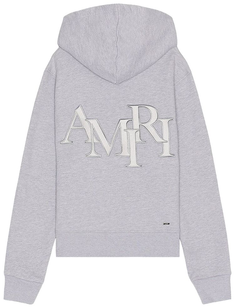 Amiri Staggered Hoodie Heather Grey