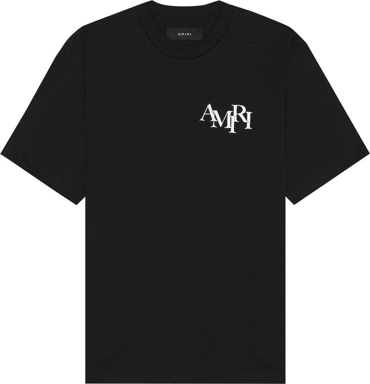 Buy Amiri Staggered Logo Tee 'Black' - AW23MJG027 001 BLAC | GOAT